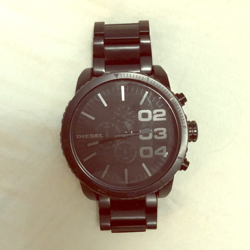 Black oversized Diesel watch